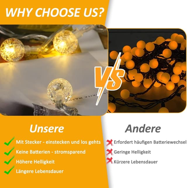 Detalle 2 de LED Lichterkette 15 m warmweiß