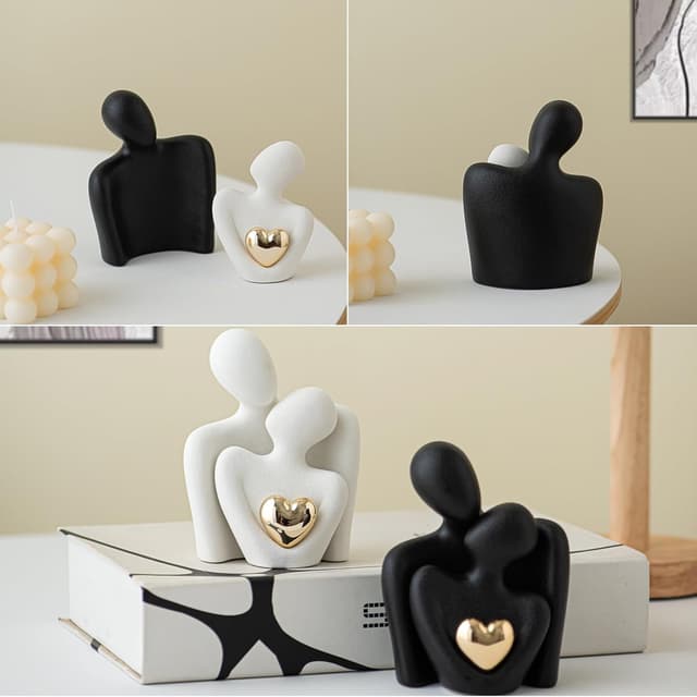 Detalle de LCCCK Mini Keramik Paarfigur mit Herz 8 cm