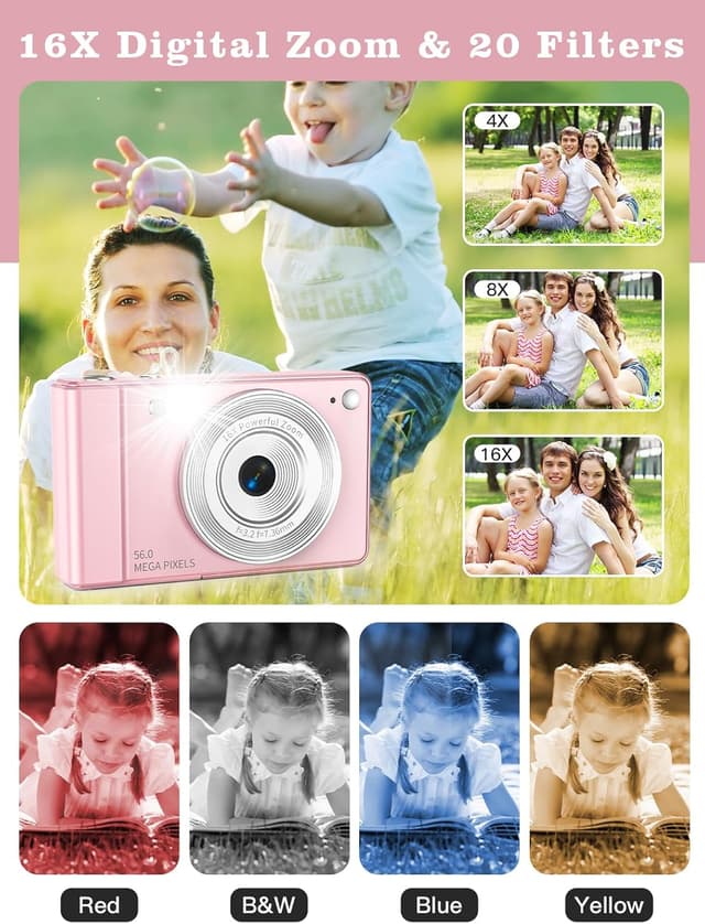 Detalle de Upgrade Digital Camera 56MP 16x zoom compact for kids