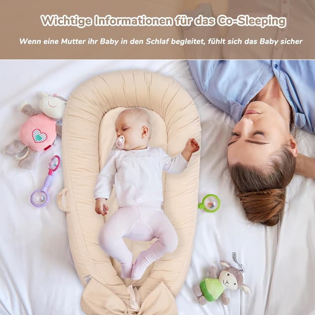 Thumbnail 5 de EAQ Babynest Nestchen 100 Baumwolle Beige