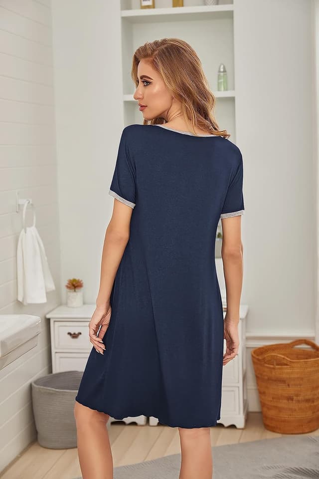 Detalle de Ekouaer Donna camicia da notte estiva/pigiama manica corta in taglie forti (S-3XL)