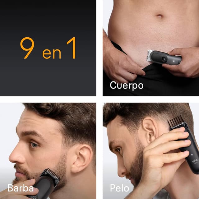 Detalle 2 de Braun Recortadora AIO5545: Kit 9en1 para un Estilo Perfecto ✂