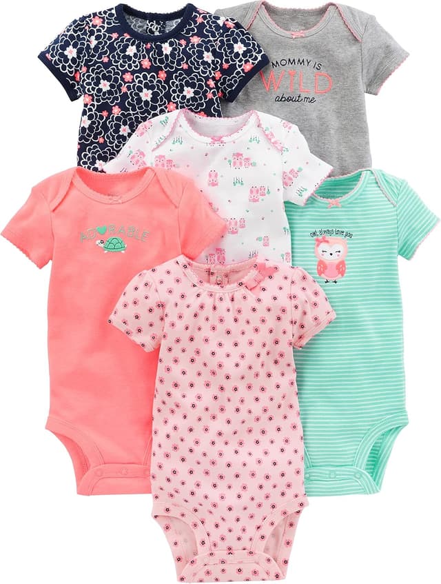 Detalle de Simple Joys by Carter’s Baby Mädchen 6-Pack ärmellose Bodysuits aus Baumwolle