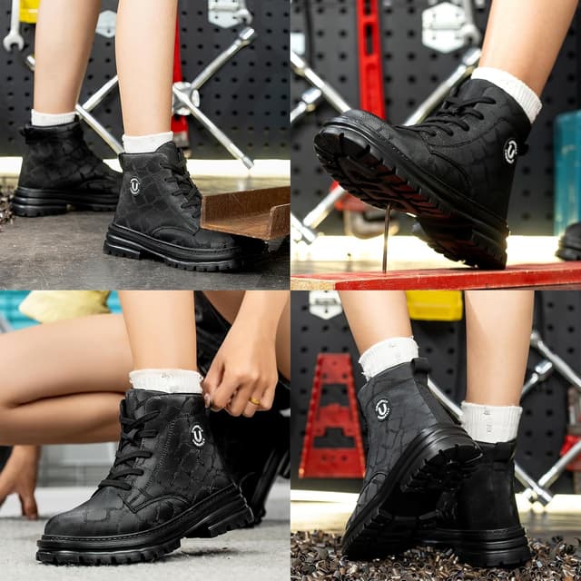 Detalle 2 de Chaussures de sécurité femmes NBOFIEHY imperméables, antidérapantes avec embout en acier et semelle anti-perforation en Kevlar