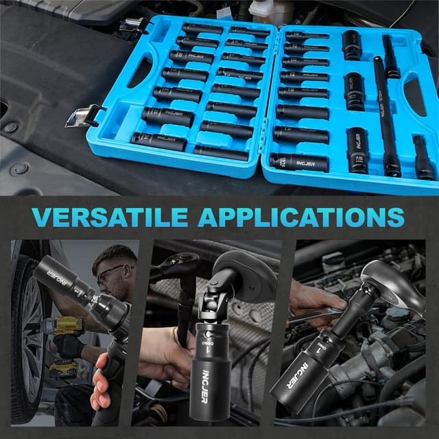 Detalle de INGJER 1/2" Drive 29-Piece Impact Socket Set (SAE + Metric) with Extension Bars