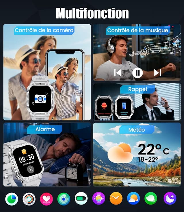 Thumbnail 6 de Militaire EF22 Montre Connectée 2,0"