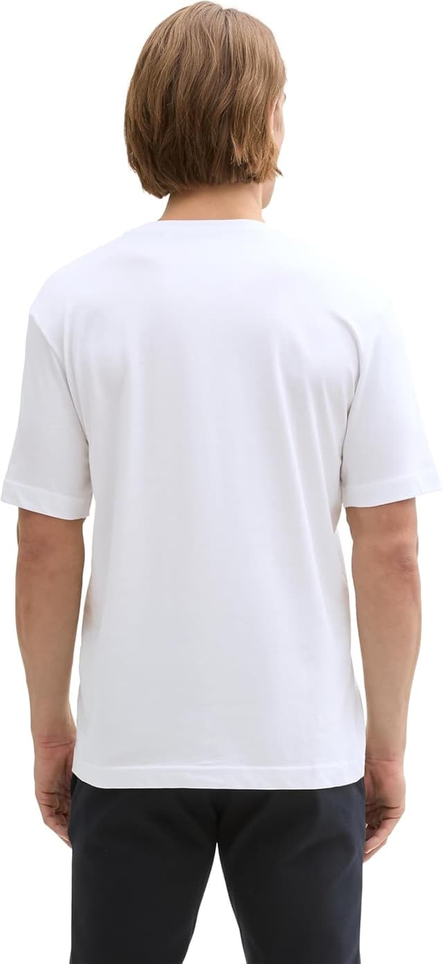 Detalle de Tom Tailor 1045834 T-Shirt uomo basic con logo ricamato in cotone