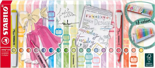 Detalle 2 de STABILO swing cool Desk set Marina Hoermanseder 18 colores 🖊