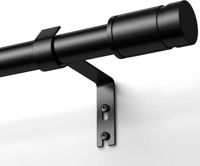 Detalle de TRAROD Gardinenstange schwarz matt (ausziehbar) 76–228 cm, Ø 16 mm