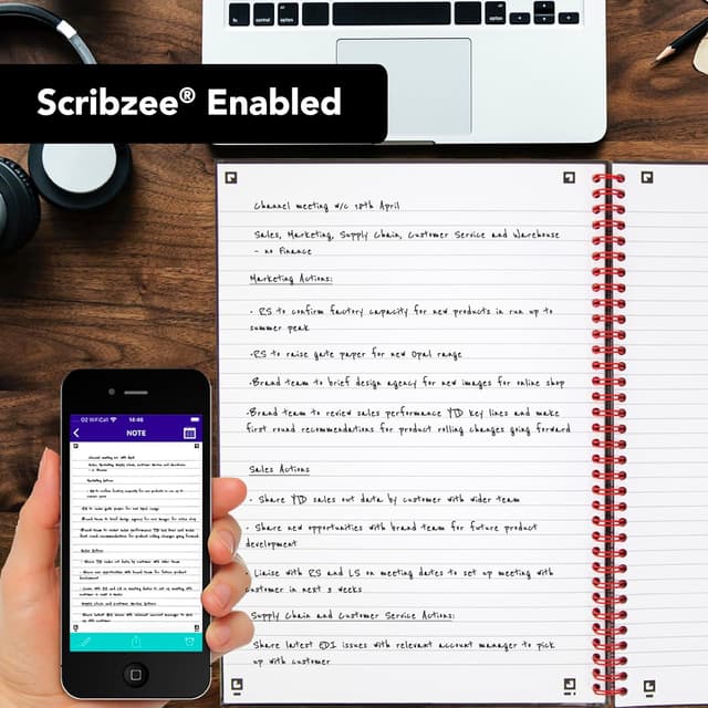 Detalle 2 de Oxford Black n' Red A5 Glossy Hardback Wirebound Notebook (Ruled, 140 pages) with Scribzee