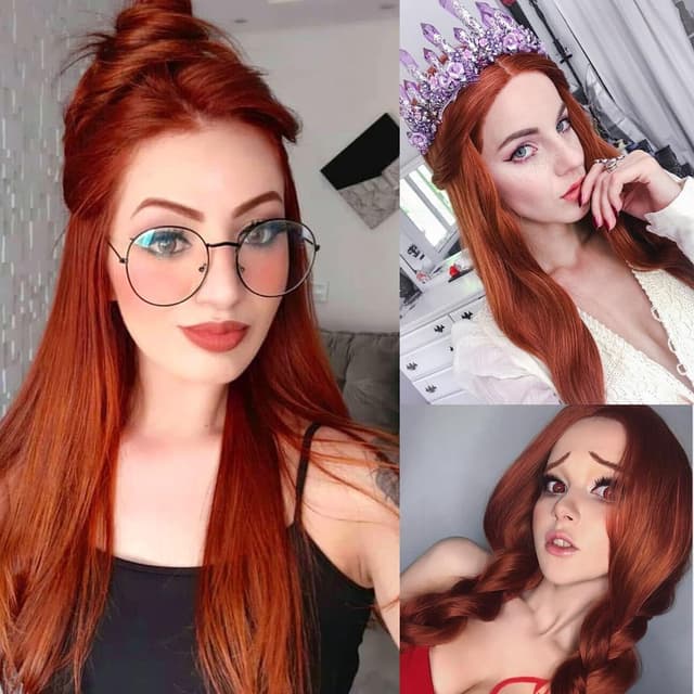 Thumbnail 6 de 13x3" Pre Plucked Lace Front Wig 24" Ginger Orange