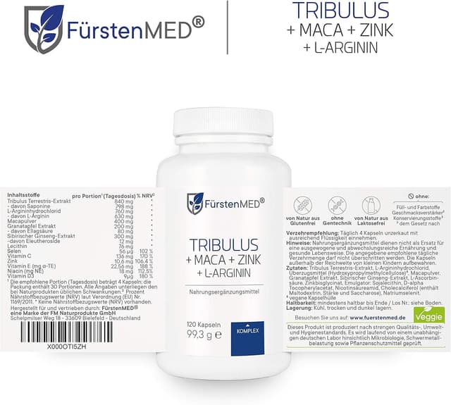 Detalle 2 de FürstenMED Tribulus Terrestris 120 Kapseln