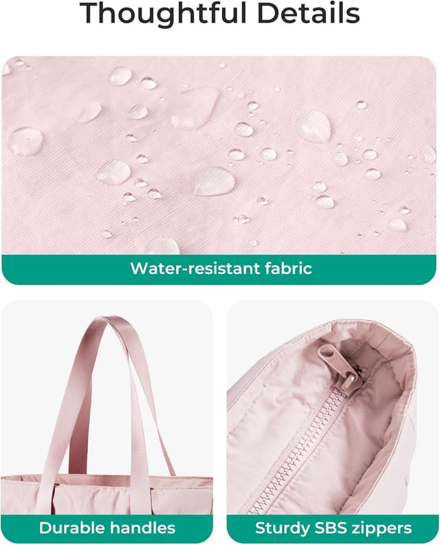 Thumbnail 6 de BAGSAMRT Tote Bag for Women with Zipper & Yoga Mat Buckle (Large) – work, travel and gym