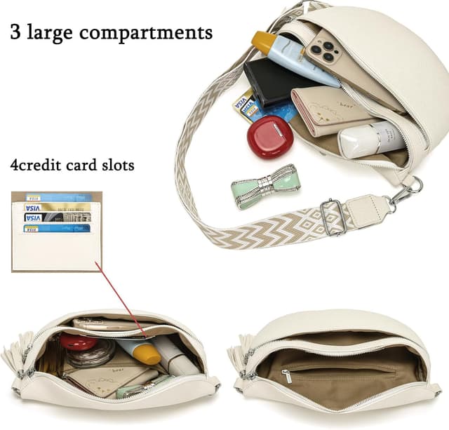 Detalle 1 de LANXINGLUO Bauchtasche beige 28 cm