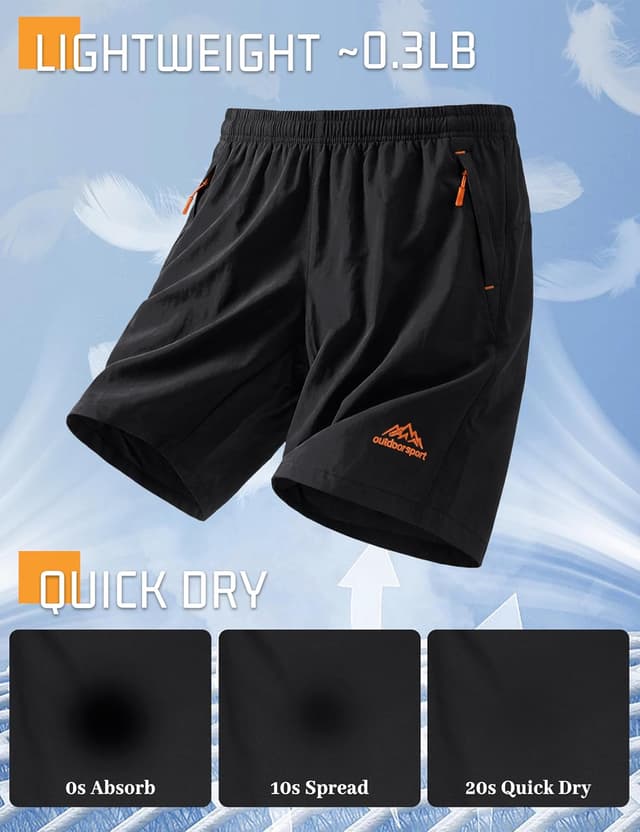Detalle de Quick-drying training shorts with 3 zip pockets