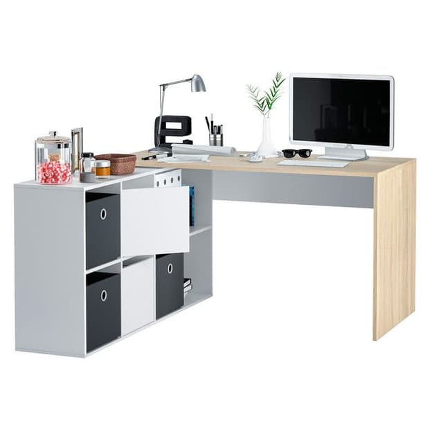 Detalle de Habitdesign Adapta XL Mesa de escritorio blanco/roble