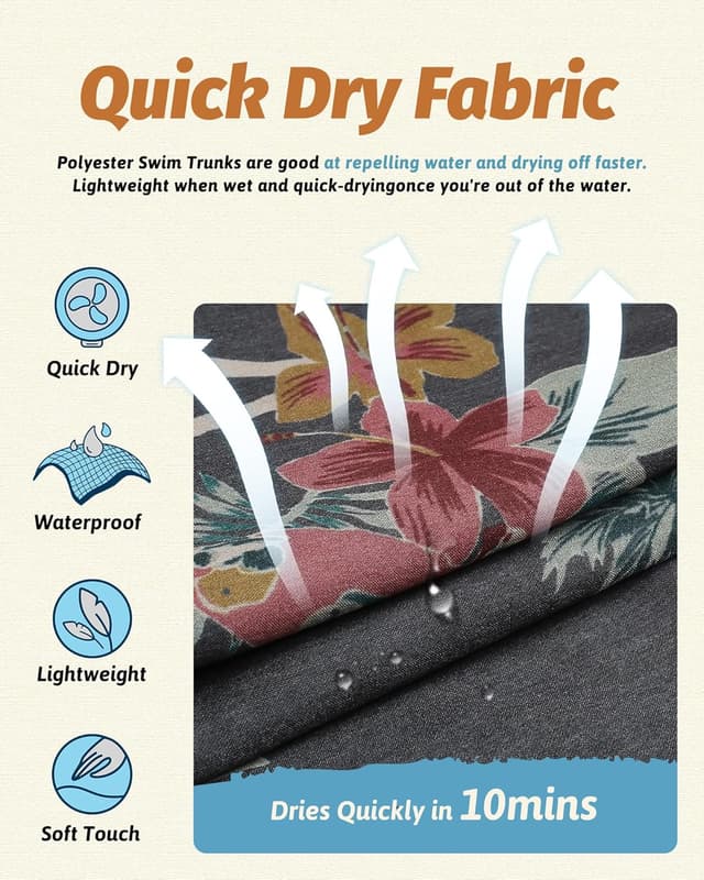 Detalle 2 de MaaMgic Herren Badehose mit Kompression (2-in-1) – Vintage-Style Swim Shorts mit 14 cm Innenlänge