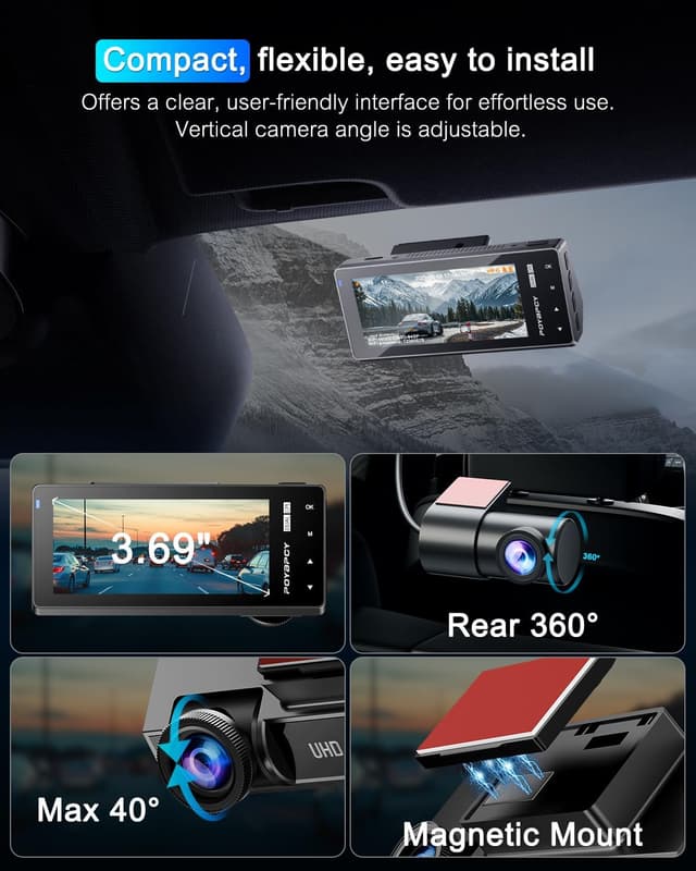 Thumbnail 6 de POYBPCY Dash Cam Auto 4K con display 3,69