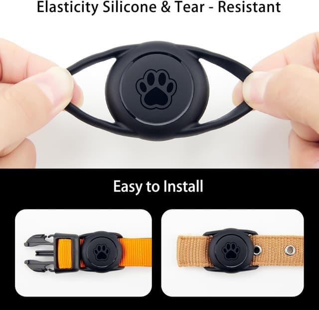 Detalle de Citymore support de collier AirTag pour chien et chat (lot de 2), étui silicone étanche