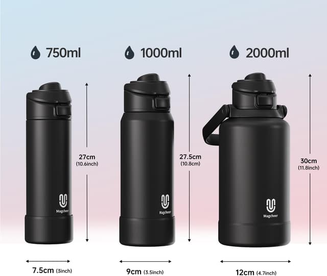 Detalle de magcheer 2L Magnetic Water Bottle with Phone Holder (MagSafe) – Yellow