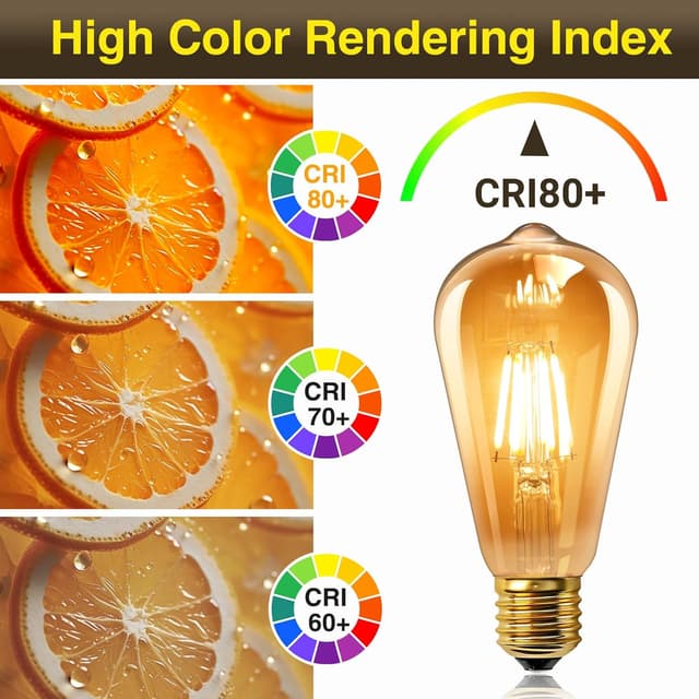 Thumbnail 6 de Coppia lampadine LED vintage Edison E27 ST64 6W (equivalente 60W), vetro ambrato 2200K, non dimmerabili