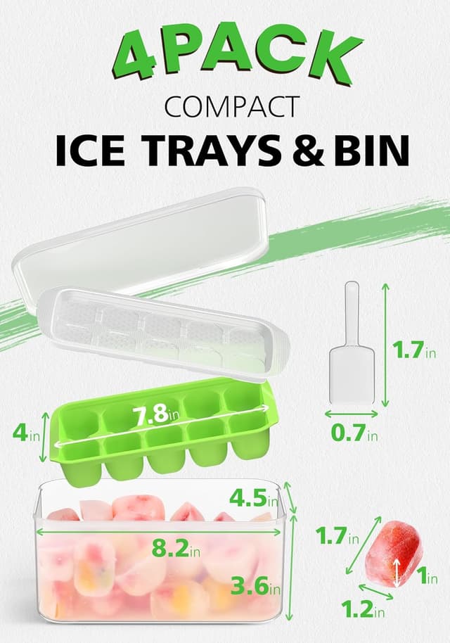 Detalle de DOQAUS ice cube tray kit with 4-pack
