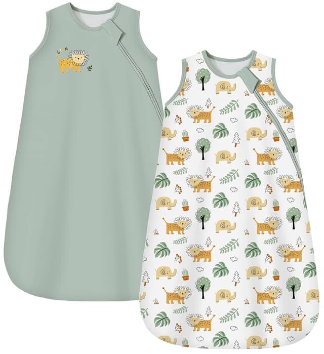 Detalle de Chilsuessy Baby-Schlafsack 1,5 Tog im 2er-Set aus 100% Baumwolle – Ganzjahr, 78 cm (6–12 Monate)