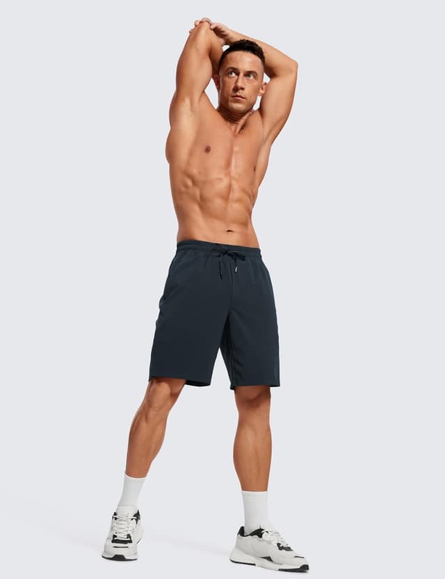 Detalle de Short running homme CRZ YOGA avec doublure intégrée – 23 cm True Navy L