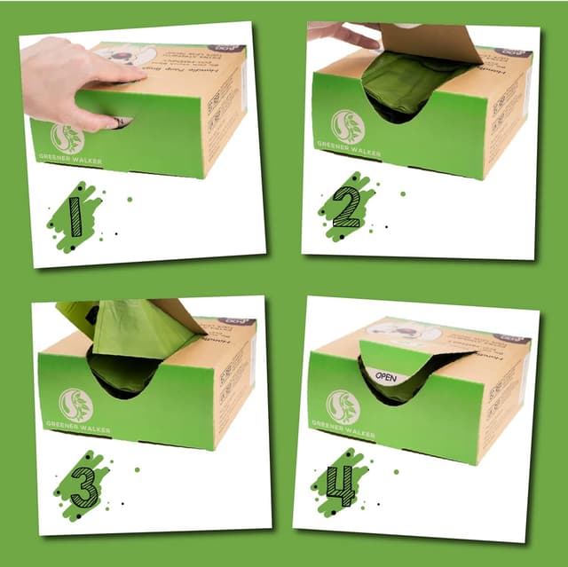 Detalle de Greener Walker tie-handle dog poo bags (300 count) – leak-proof, thick and biodegradable