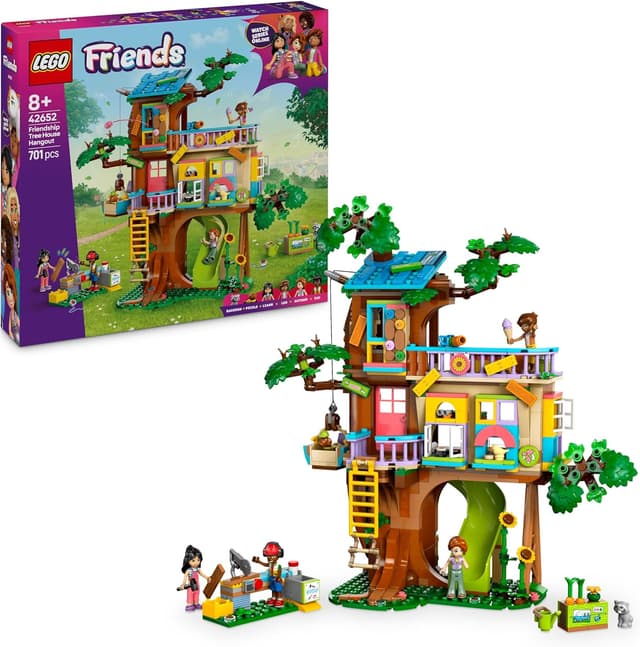 Detalle de LEGO Friends Friendship Tree House Hangout (42652) with 2 Animal Figures, 4 Mini Dolls and Accessories
