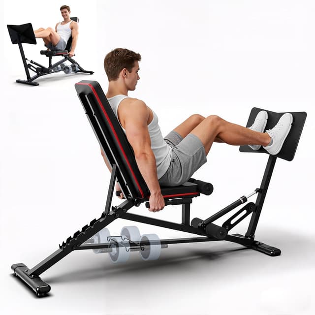 Detalle de PASYOU Leg Press Machine with Adjustable Weight Bench & Leg Extension (1300LBS capacity)