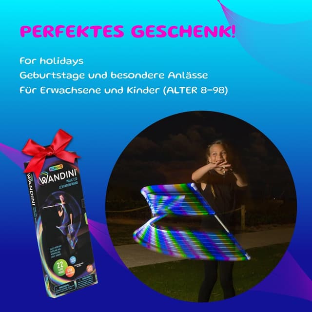 Thumbnail 6 de Wandini Glow.0 Magic Wand – zusammenklappbares LED-Lichtschwert mit USB-ladbarem Jonglierstab