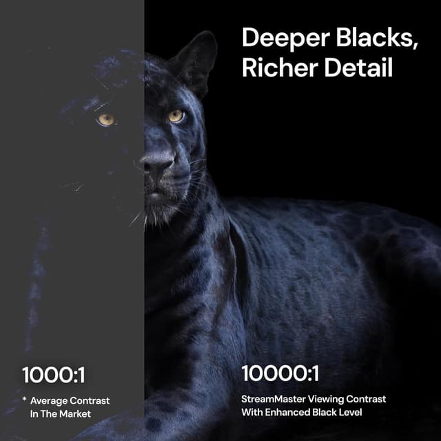 Detalle de Valerion StreamMaster Plus Triple Laser Projector (AI 4K UHD, 4ms lag-free gaming, Voice Control)