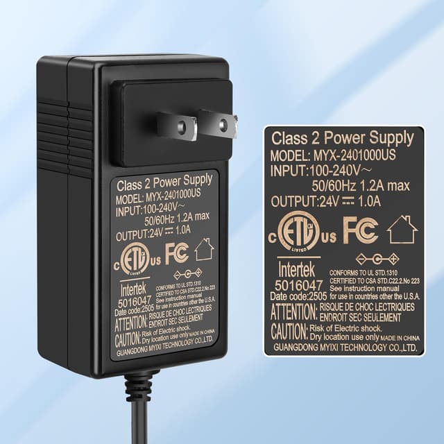 Detalle de EGK 24V Charger for Ride-On Toys with 6.6Ft Cable (2.1mm x 5.5mm) — Compact Power Adapter