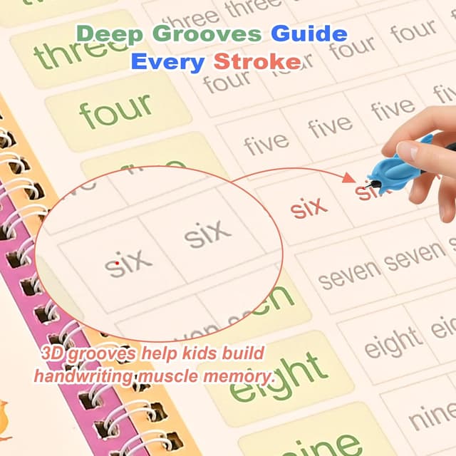 Detalle de Magic Grooved Reusable Handwriting Books 26 x 18.5cm