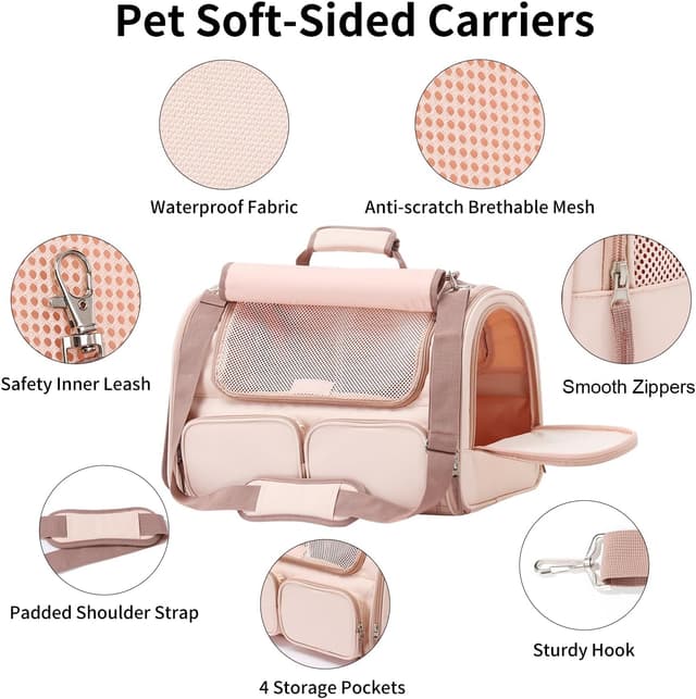 Detalle 2 de FUKUMARU Cat Carrier under 6.8 kg, pink 🐱