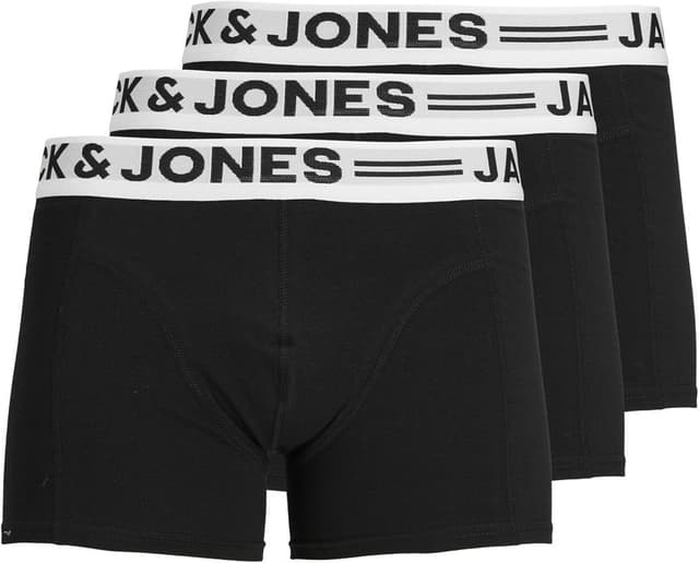 Detalle de JACK & JONES Herren Trunks im 3er-Set aus Bio-Baumwolle (elastischer Bund)