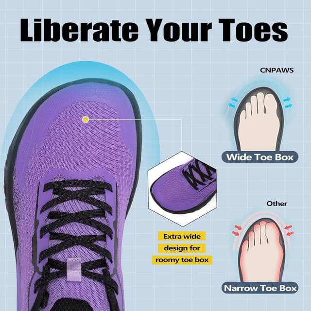 Detalle 2 de CNPAWS Men’s Wide Toe Box Trail Running Shoes (Wide Width) for Barefoot-Style Walking & Cross Training