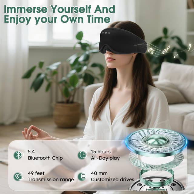 Thumbnail 4 de LC-dolida 3D Schlafmaske mit Bluetooth-Kopfhörern