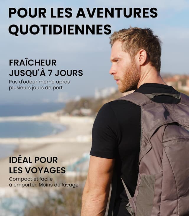 Detalle 2 de Merino.tech Merinos Homme Tee shirt 165 g/m²