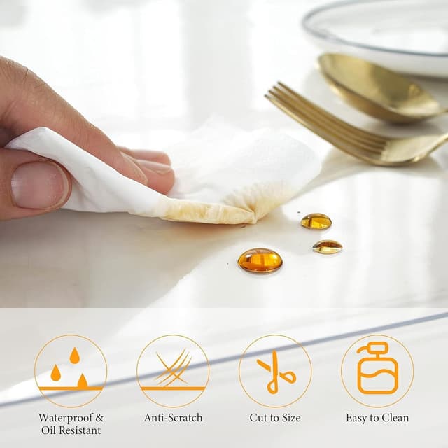 Thumbnail 2 de Deep Dream 1.5mm Clear Desk Cover Protector 38×96 in 🗂