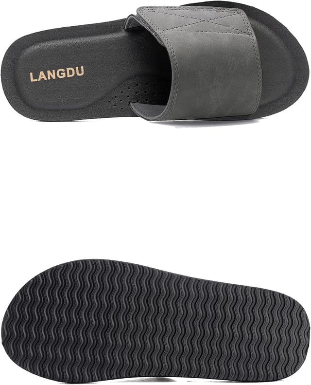 Detalle de LANGDU claquettes homme pour la piscine réglables, gris (30,42 EU)