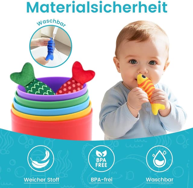 Thumbnail 3 de Baby Spielzeug Angelspiel Montessori 15 Teile 🎣