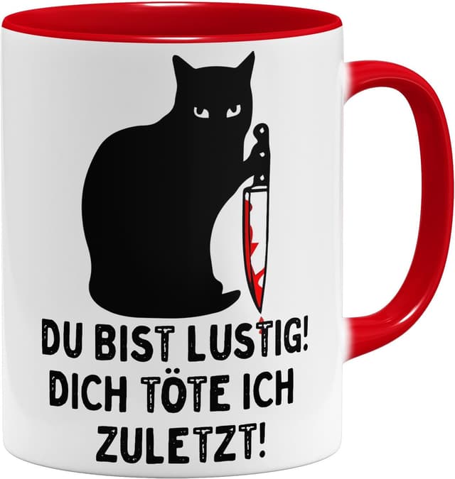 Detalle de Kaffeetasse 325 ml mit Spruch und Katze