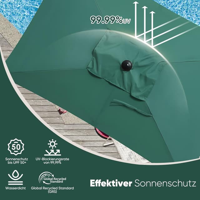 Detalle 1 de Alu-Sonnenschirm 210 × 140 cm von Sekey