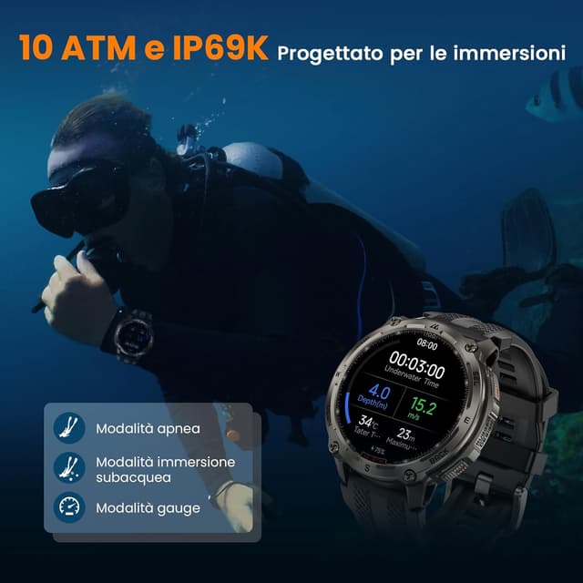 Thumbnail 3 de KOSPET Tank T4 Smartwatch Uomo 50 giorni di batteria