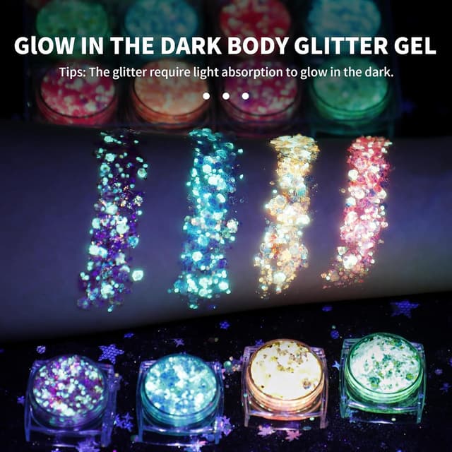 Thumbnail 4 de Festival Glitzer Gesicht 12 Farben 🎭