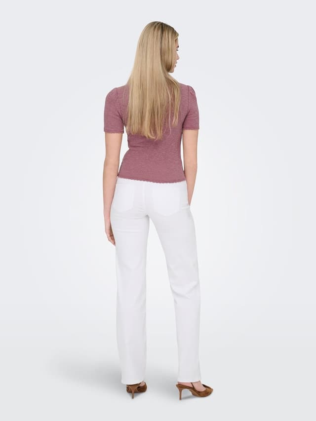 Detalle de ONLY Female Straight-Fit Jeans ONLBLUSH mit mittlerer Taille – gerade geschnittene Jeans aus Bio-Baumwolle