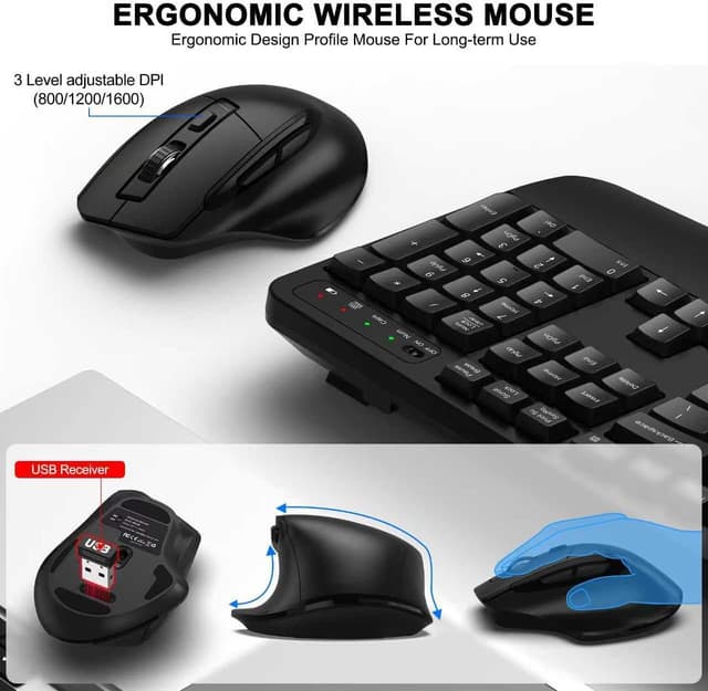 Detalle 2 de Wireless Keyboard and Mouse Combo 2.4G Ergonomic