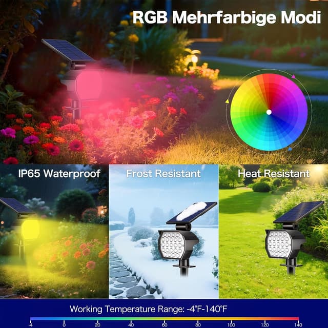 Detalle 2 de Adewalk Adewalk 4 fari solari RGB IP65